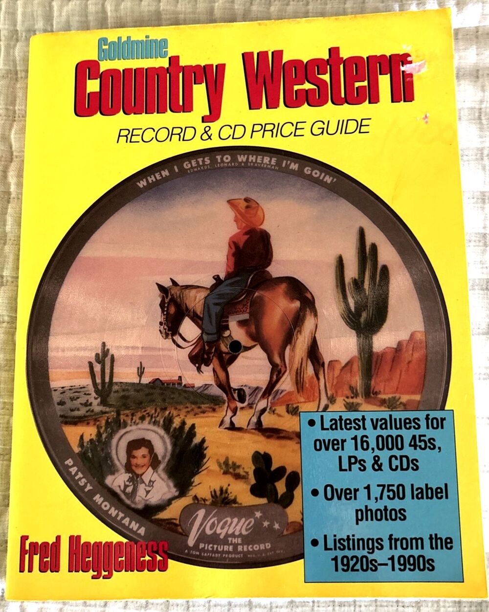 GOLDMINE COUNTRY WESTERN RECORD & CD PRICE GUIDE BY FRED HEGGENESS 1996 SC